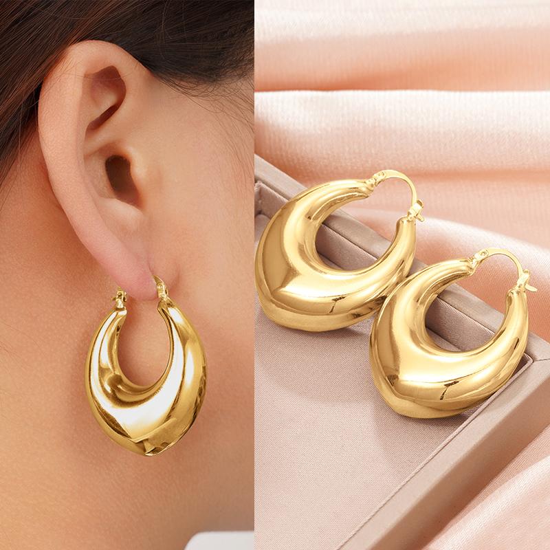 Huitan Fashion Water Drop Earrings for Women Metal Gold Color/Silver Plated Jewelry for Female Daily Wearable Accessories Gift