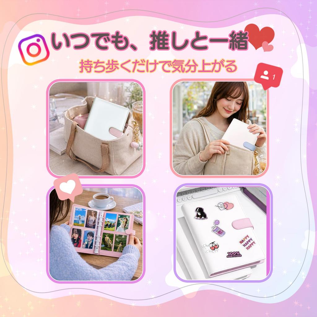 CRITIER Trading Card Case A5 Card File with Inner Color Holds up to 240 Cards Cute Korean Style Baby Pink - - -
