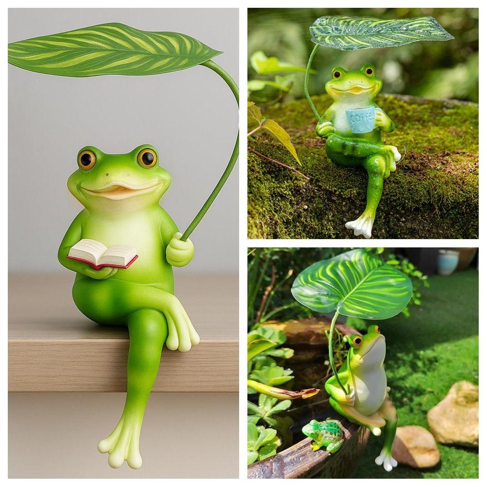 Resin Frog Decorative Ornaments Simulation Animal Ornament  Garden Outdoor Yard Fish Tank Decor