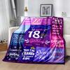 1pc Sweet 18th Birthday Celebration blanket Soft and Warm for Sofa Office Camping Travel Livingroom Great Gift for Friends and Family Comfortable