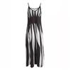 Women's Casual Suspender V-neck Geometric Pattern Long Dress