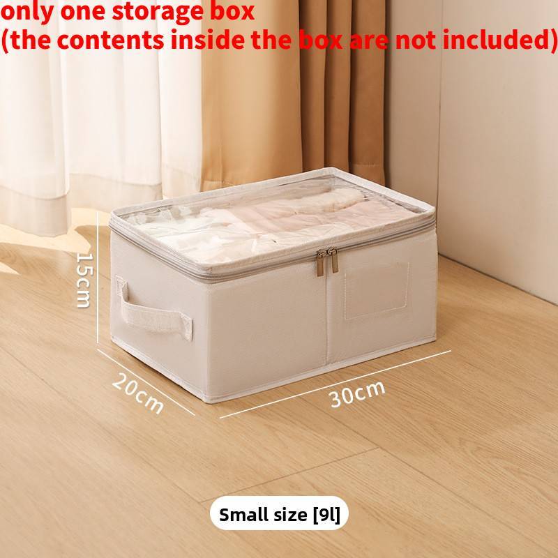 Cotton Linen Foldable Clothes Storage Box With Lid For Bedroom Organization