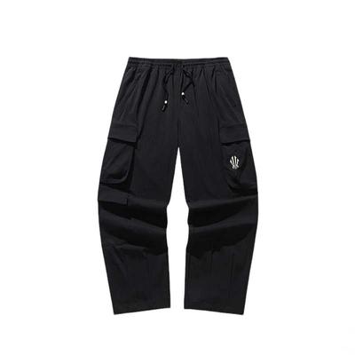 Basketball Series Solid Color Loose Fit Drawstring Casual Pants Unisex Bottoms 172611501-2