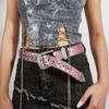 PU Leather Rivet Belt Y2K Women Waistband Punk Rhinestone Belts  Men