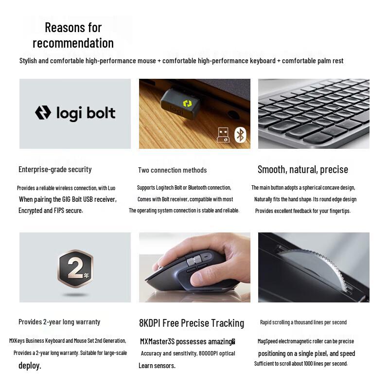 Logitech MX Keys Combo Business Keyboard & Mouse Set (2nd Gen)