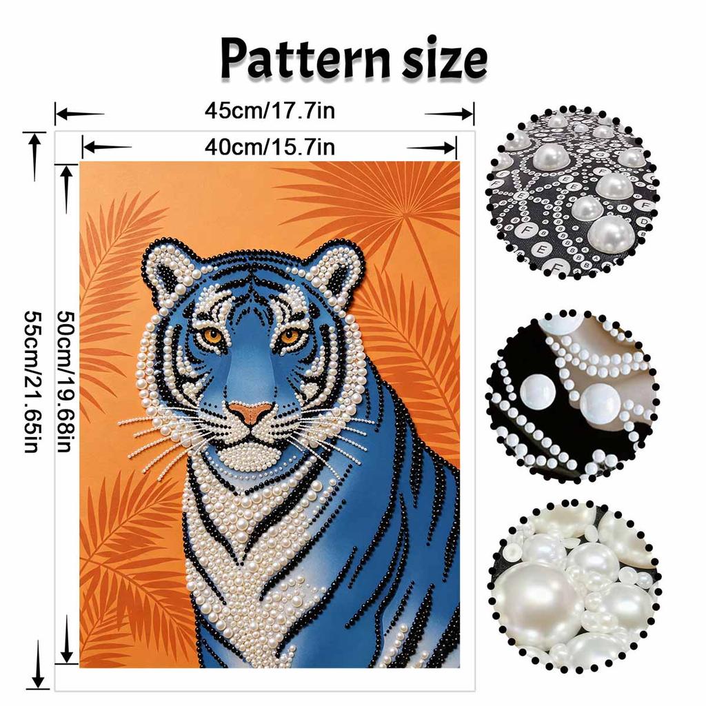 Kit Pittura Diamante Ricamo Perle Fai da Te Tigre Blu Maestosa Perline Scintillanti Arte Artigianato Decorazione Fatta a Mano Regalo per Uso Domestico