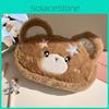 Cute Bear Stationery Organizer With Soft Plush Material For School Use
