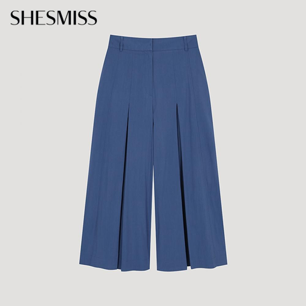 

She S Miss Inverted Pleated Culotte Pants SwwSlo21020 Bl Blue/44
