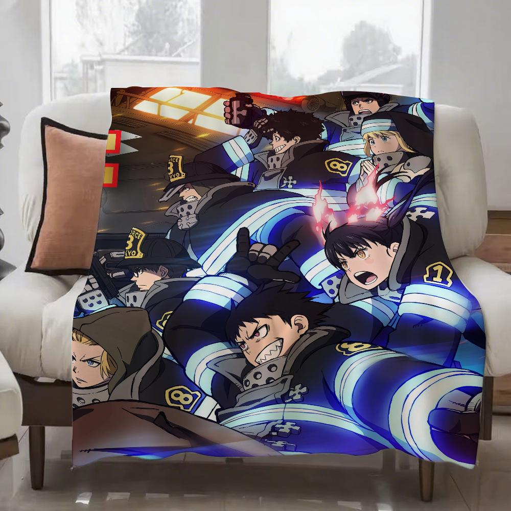ANIME F-Fire COOL F-force Blanket Design Lightweight For Dorms, Naps, Living Room, Office,Sofa,All-Season