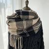Autumn Winter Women Knitted Scarf Headscarf Lady Men Casual Preppy Plaid Tassel Scarve Mujer Male Foulard Wrap Shawl New Korean