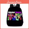 Alphabet Lore Backpack For Students Nylon School Bag With Front Pocket And Adjustable Straps