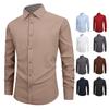 New Men's Shirt Solid Color Long Sleeve Men's Shirt Casual Simple Slim Business Fashion Shirt Men's Clothing