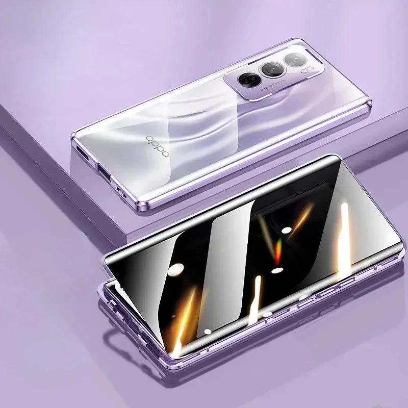 Metalowe Etui Anty Peeping do Telefonu OnePlus 10 Pro 10R 11 11R 12 12R 13 13R Magnetyczne Szklane Pokrowiec z Ochroną Prywatności 360 Stopni