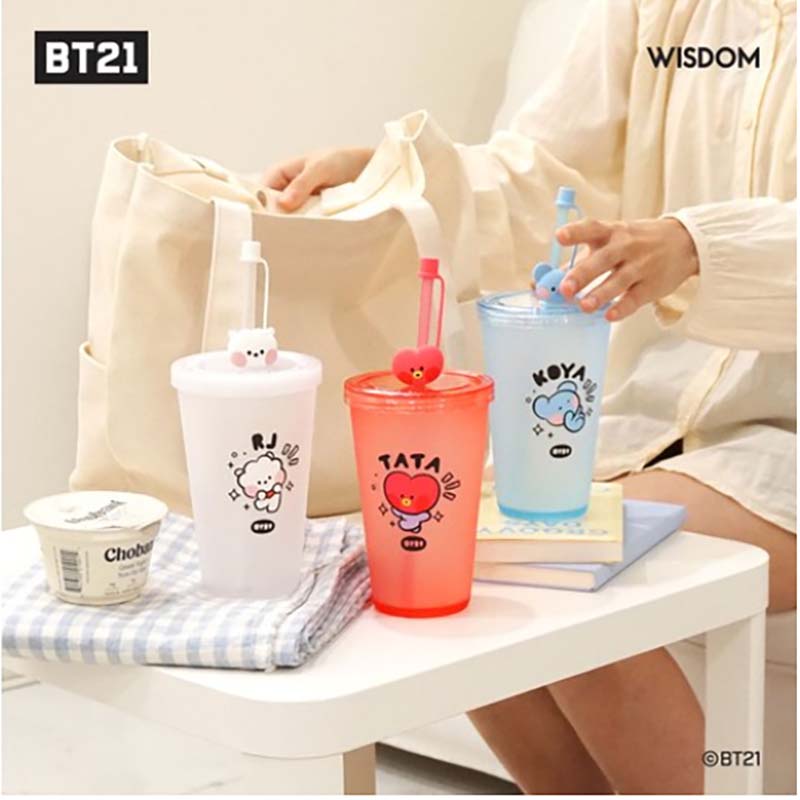 BT21 Minini Figur Eisbecher Strohbecher Kaltbecher Offizielles Authentisches
