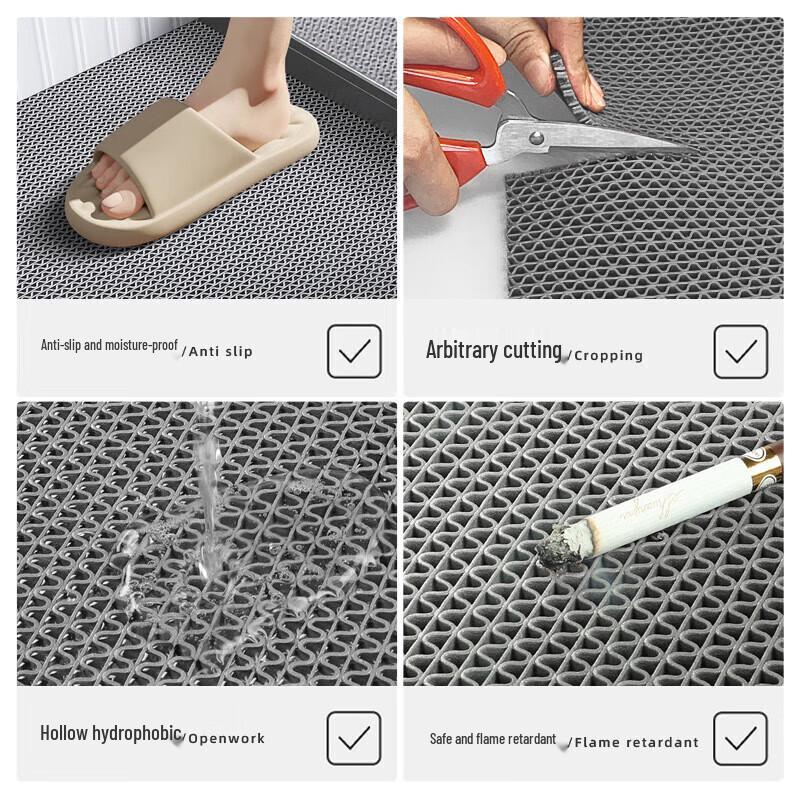 HUIHUADU S-Typ PVC Dutá Voděodolná Protiskluzová Podlahová Rohož