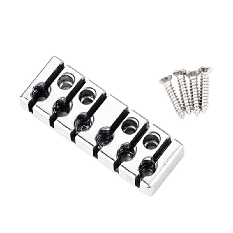 Guitar Locking Nut, 42mm 6-Strings Electric Guitar String Locking Nut 42mm with Mounting Screws Mounting Hardware Kit