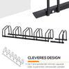 Bike Rack for 6 Bicycles, Weatherproof, Wall or Floor Mount, Steel, 179 x 33 x 27 cm