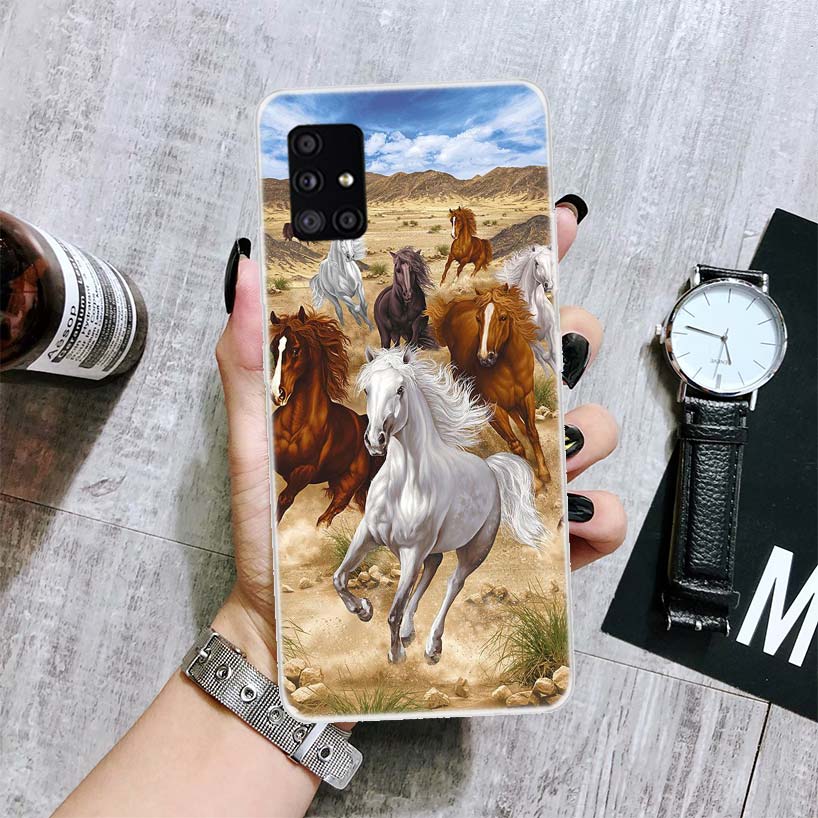 Horse Great Beauty Galloping Phone Case For Samsung Galaxy A14 A15 A13 A12 A54 A55 A53 A52 A04S A24 A25 A23 A22 A34 A35 A33 A32