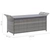 VidaXL Banc de rangement avec coussin Gris 138 cm Résine tressée