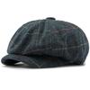 HT4834 Berets for Men Women Vintage Striped Wool Beret Hat Male Female Octagonal Beret Cap Adjustable Spring Autumn Ivy Flat Cap