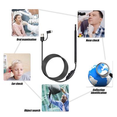 Endoscópio Médico de Limpeza de Ouvido Interno Colher Mini Câmera Removedor de Cera de Ouvido Visual Otoscópio Suporta Android PC