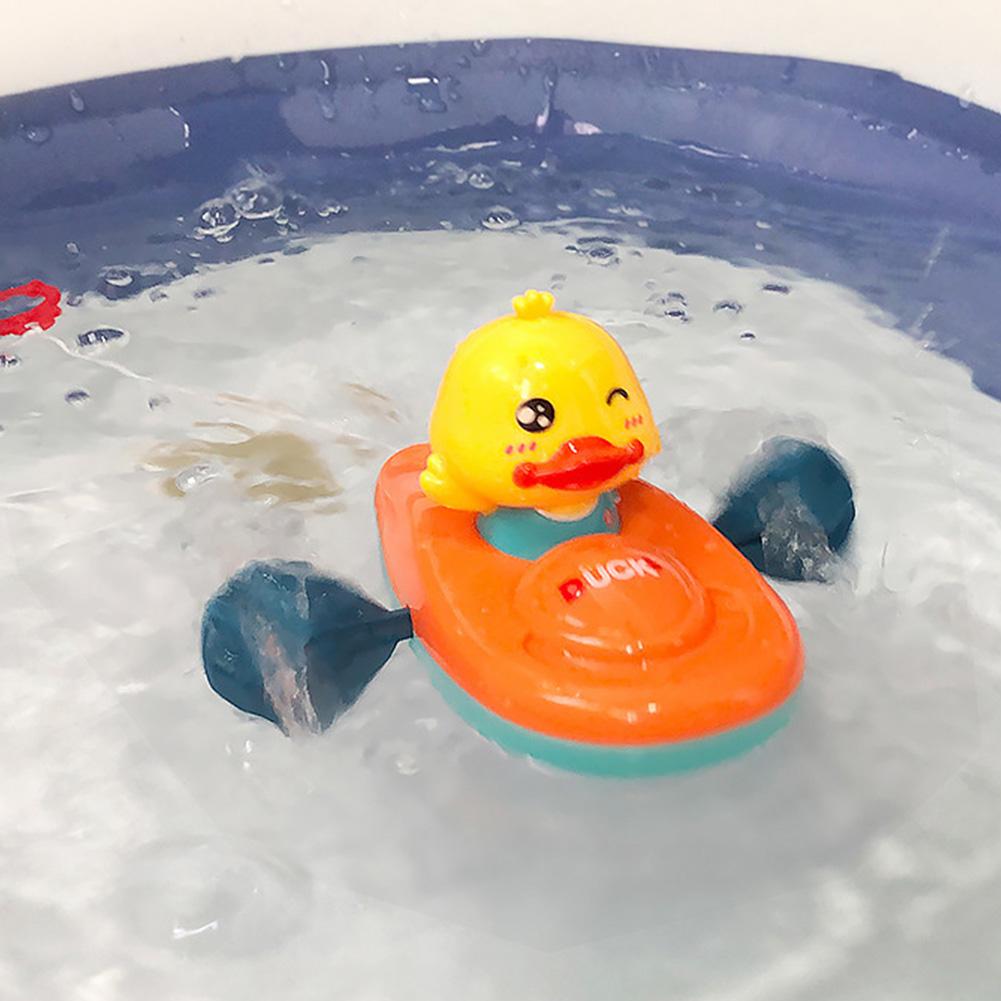 

Pull Cord Duck Bathtub Boat Interactive Pull String Duck Infant Water Activity Toys Floatable Baby Bath Canoe #01