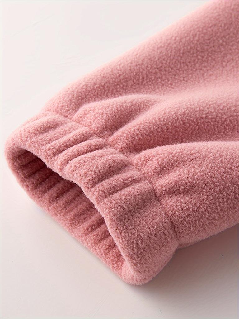Women's Fashion Outdoor Multicolor Casual Fleece Jacket, Sporty Style, Stand Collar Full-Zip Coat - Fall & Winter