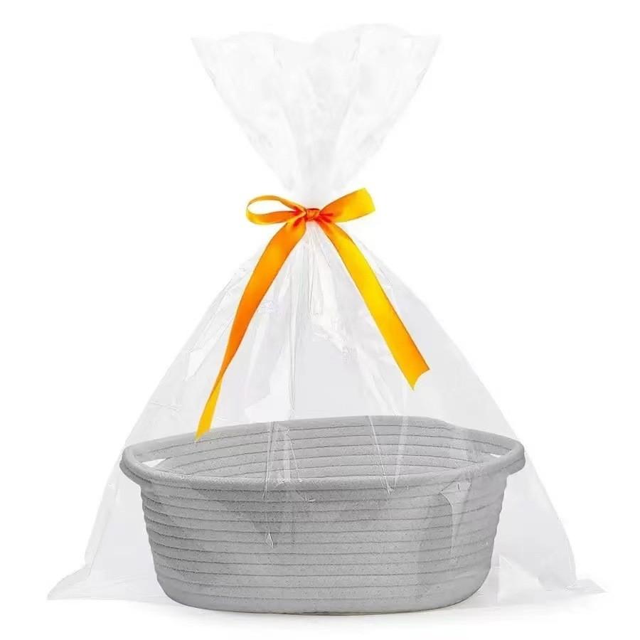 Rectangular Cotton Rope Organizer With Multiuse Design For Home And Office