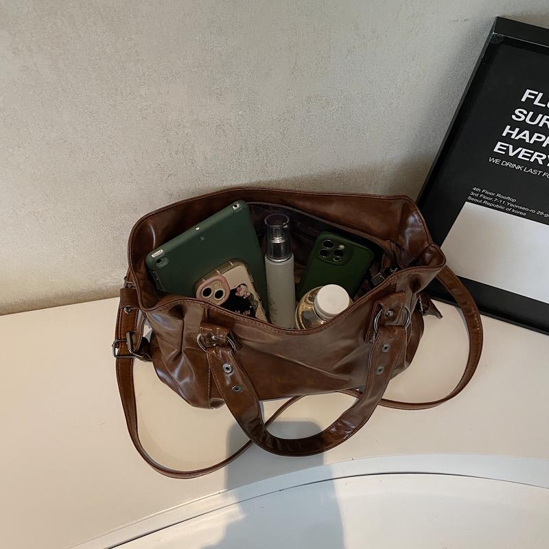 Vintage Damen PU Handtasche, Einfache Tragetasche, Messenger Bag mit großem Fassungsvermögen, Modische Alltags-Handtasche mit großem Fassungsvermögen, Vintage-Stil