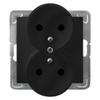 Double Socket with Grounding Module Without Frame - Matt Black IMPRESJA GP-2YR