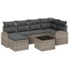 Ensemble de canapés de jardin 6 pièces avec coussins en rotin noir poly, Canapé de jardin 2 places avec rangement et 3354788