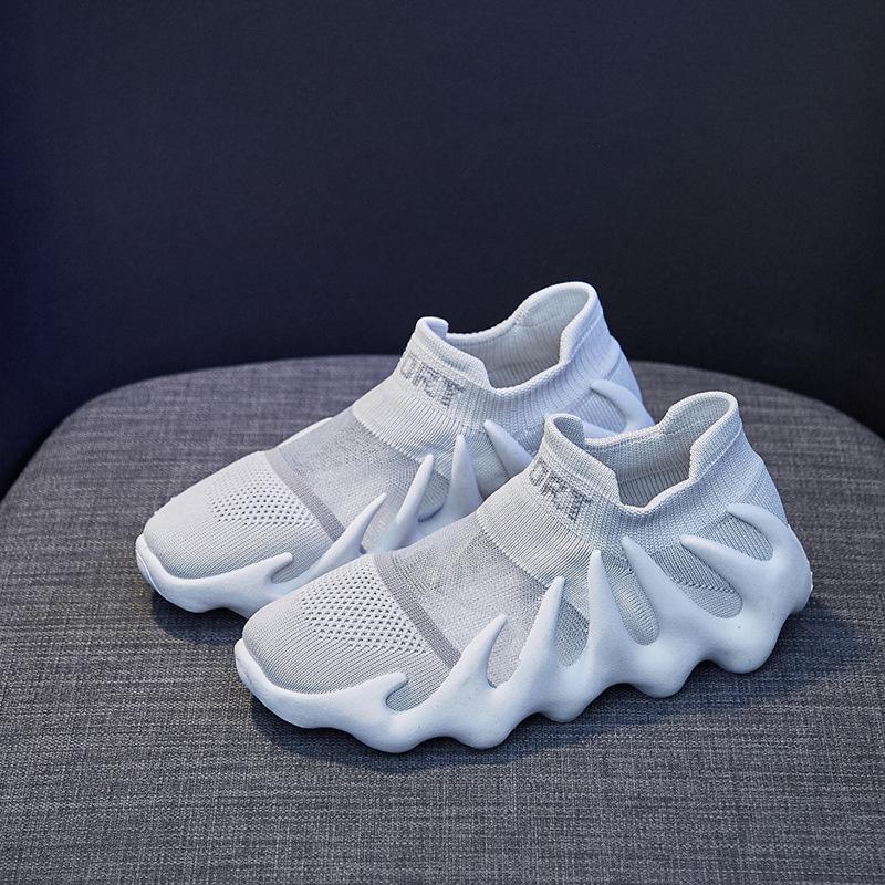 ins mesh breathable socks shoes women's 2025 summer new Korean version flying woven Xiaolongbao running casual shoes 450-11