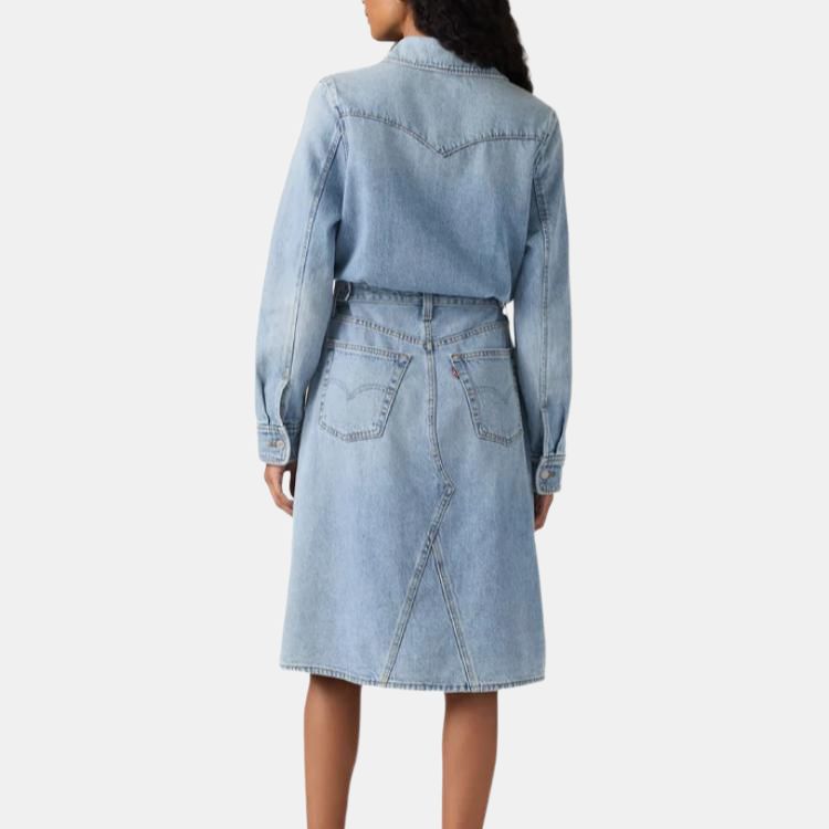Levis Comfortable Versatile Casual A-Line Long Sleeve Dress Women dresses 005NZ-0000