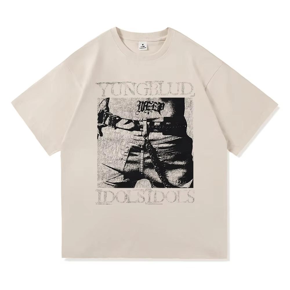 Yungblud Idols World Tour 2025 T-Shirt Neue Mode Herren Damen Hip Hop Ästhetik Flügel T-Shirt Hohe Qualität Coole Baumwolle T-Shirts 3XL white