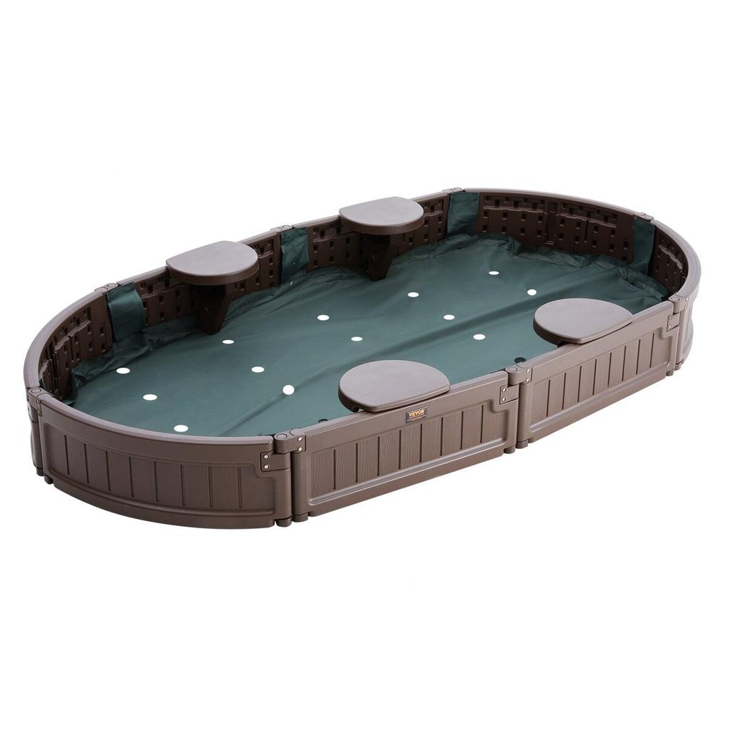 Sandkasten mit Abdeckung Ovaler Sandkasten HDPE Sandkasten Outdoor Hinterhof Alter 3-12