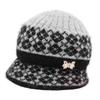 Autumn and winter warm middle-aged old lady hat grandma old man fashion knitted wool hat fleece thickened big eaves hat