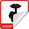 dealzEpic - Please Keep Quiet Sign Sticker - Self Adhesive Peel and Stick Decal | Pack of 4