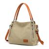 New Women Bag Canvas Shoulder Bag Fashion Solid Color Crossbody Bag Large Capacity Trendy Casual Lightweight Tote Bag