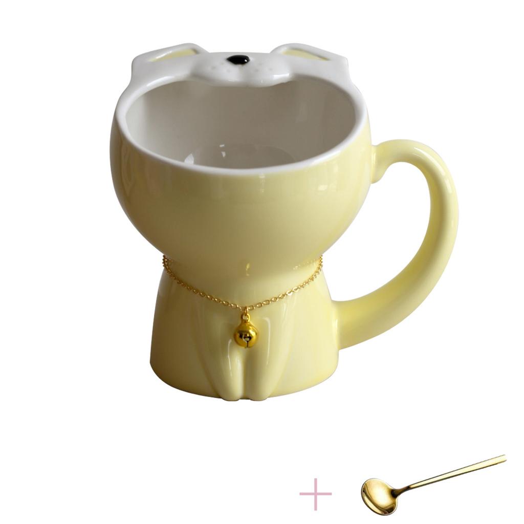 Cartoon Animal Open The Mouth Mug Ceramic Porcelain Cat Rabbit Bear Coffee Tea Mug With Handle Breakfast Cup