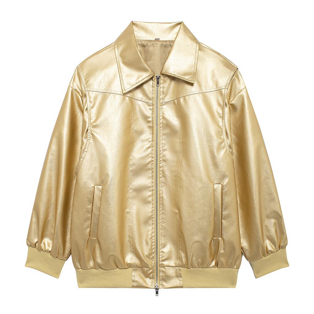 Kragen, Jacke mit langem Reißverschlussärmel, Neuer Stil 2025, Modisch, Feminin, Temperamentvoll, Pendeln, Straße, Lockere Jacke