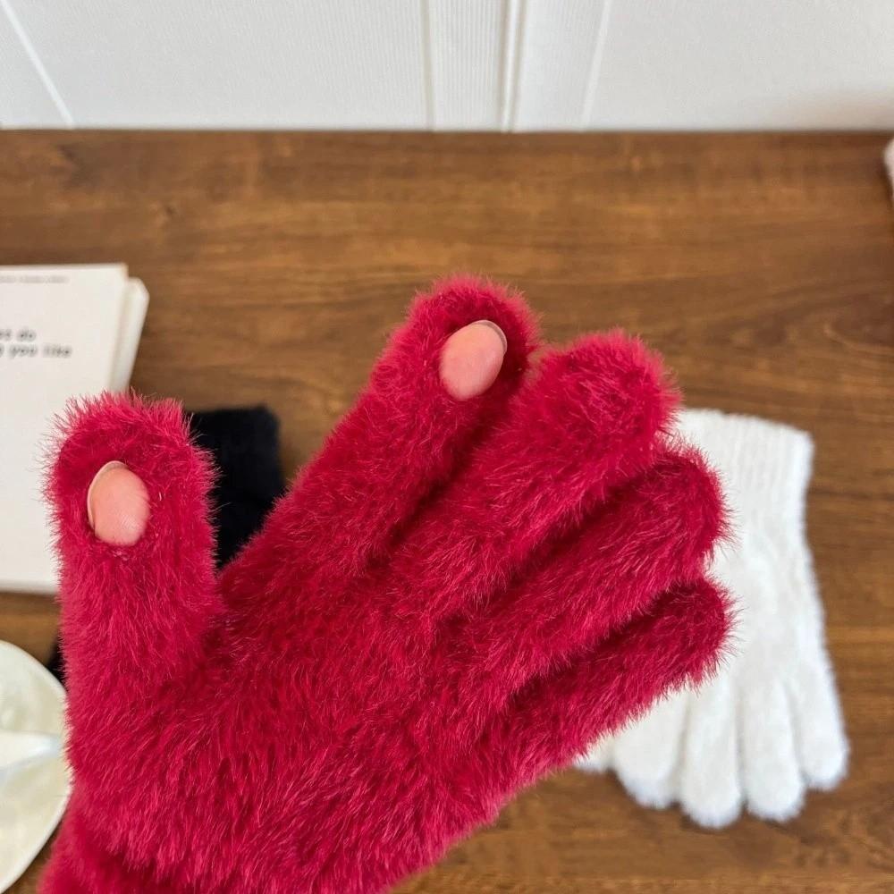 Windproof Touchscreen Gloves Cold Proof Cycling Gloves New Five Fingers Gloves Women