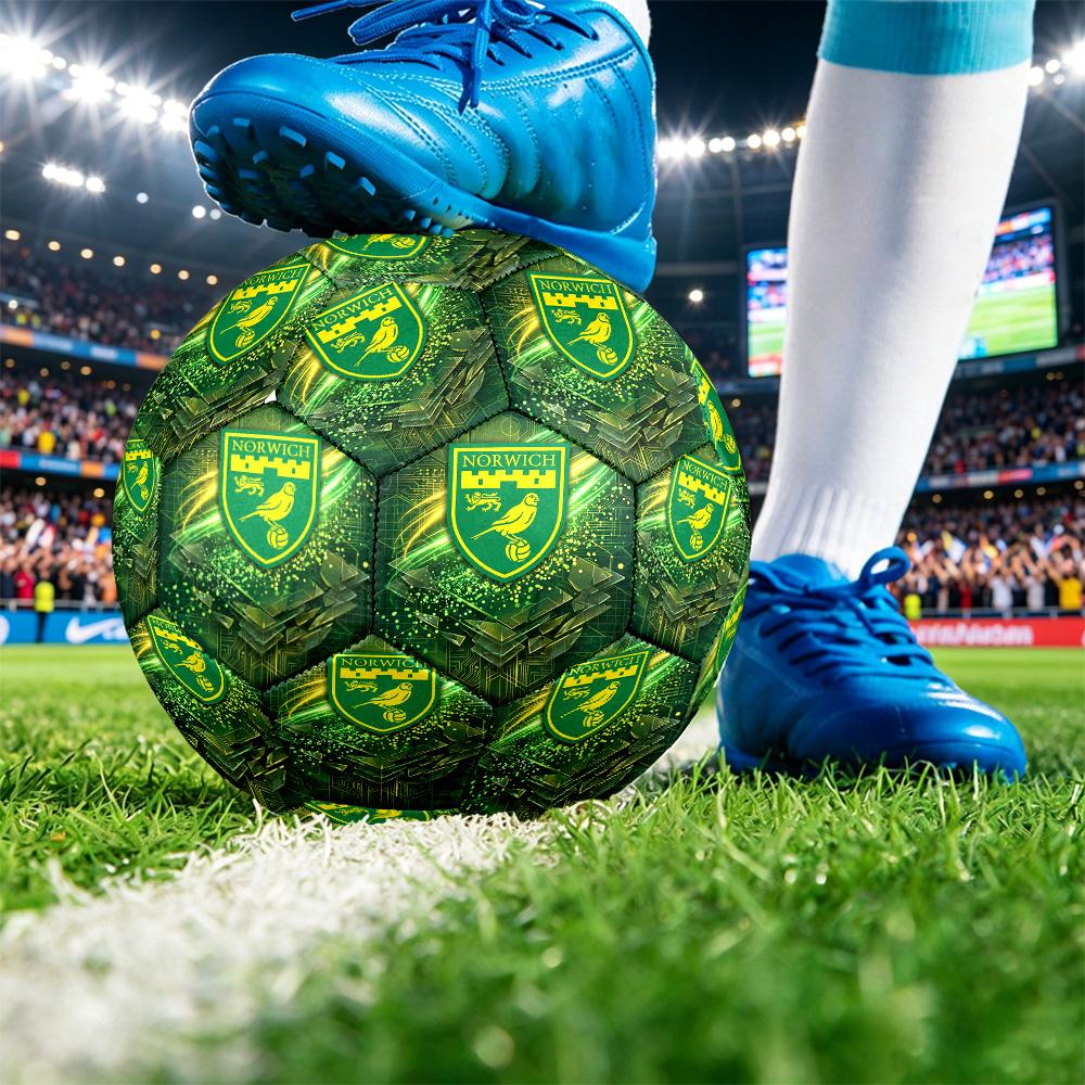 Norwich City FootballPrinted Size 5 Soccer Bball, Anti Slip Adult Match Football Souvenir for Football Fans