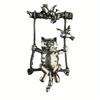 SKEDS Women Men Fashion Creative Exquisite Cute Cat Crystal Pin Lovely Kitten Rhinestone Delicate Kitten Enamel Brooch Badges
