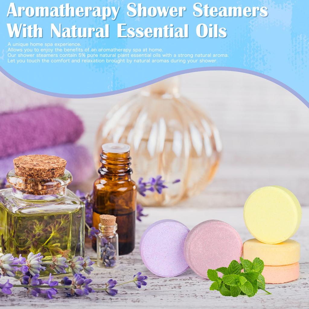 PHATOIL 8Pcs Essential Oil Shower Steamers Set for Refreshing & Relaxing, Natural Aromatherapy Shower Steamers for Self Care