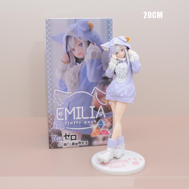 Anime Re:Zero kara Hajimeru Isekai Seikatsu Rem Figurka Model Ram Puck Startovní Šaty PVC Emilia Kolekce Dárek Hračka