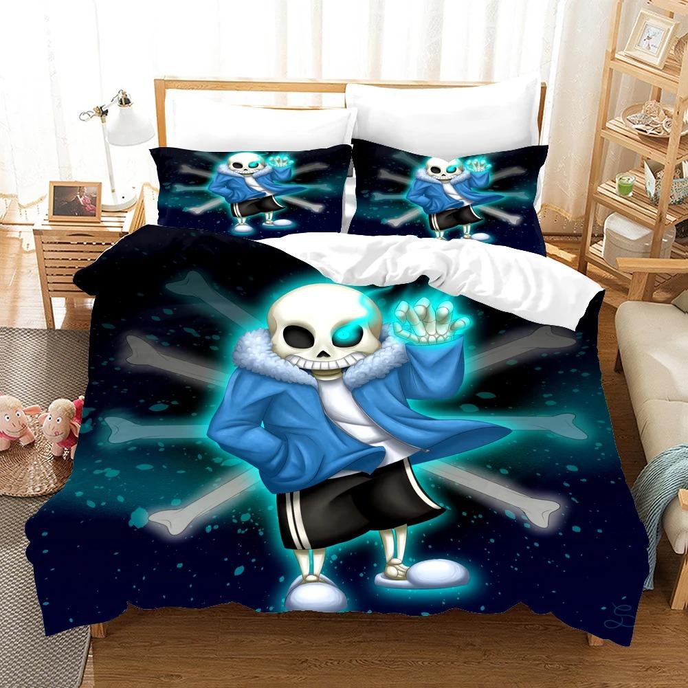 3d Print Game Undertale Frisk Sans Bedding Set Boys Girls Twin Queen Size Duvet Cover Pillowcase Bed Kids Adult Home Textiles
