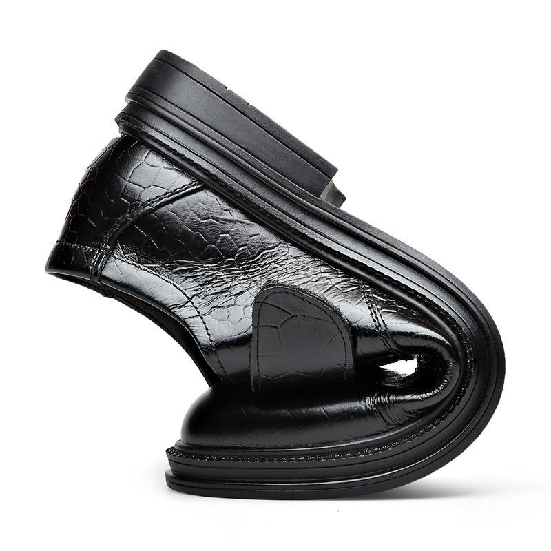 Fashion British Cowhide Platform Business Dress Shoes for Men Designer Soft-soled Men's Wedding Shoes Fashion Leather Derby Shoes Male