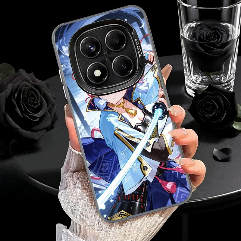 Genshin Impact Kamisato Ayaka Weiche Handyhülle für Xiaomi Redmi Note 13 14 15 Pro Plus 12S 12 11S 11 11T 10S 10 Stoßfeste Abdeckung