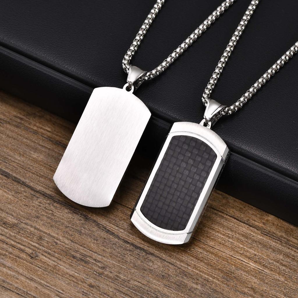 Stylish Dogtags Necklace for Men Boy,Waterproof Stainless Steel Pendant Necklaces,Birthday Anniversary Jewelry Gift