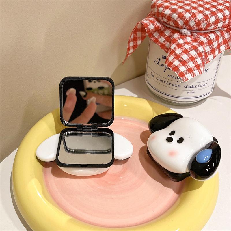

Cute Sweaty Puppy Back Sticker Retractable Airbag Mobile Phone Case Bracket Flip Mirror Sticker Carry Makeup